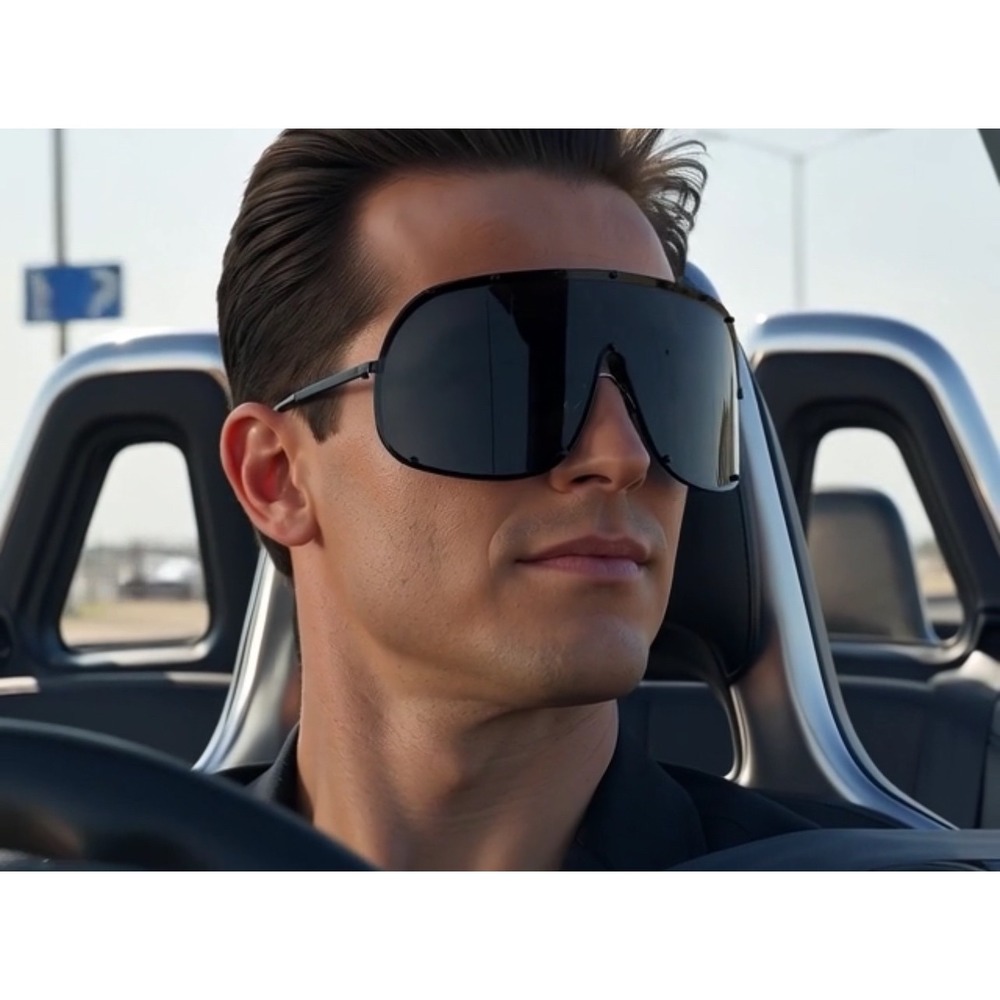 Shield Sunglasses Studded Oversized Fashion Visor Sun Glasses Women Men‎ Lentes